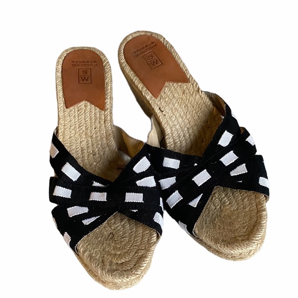 Stubbs & Wootton Black and White Espadrille Wedges main image 2